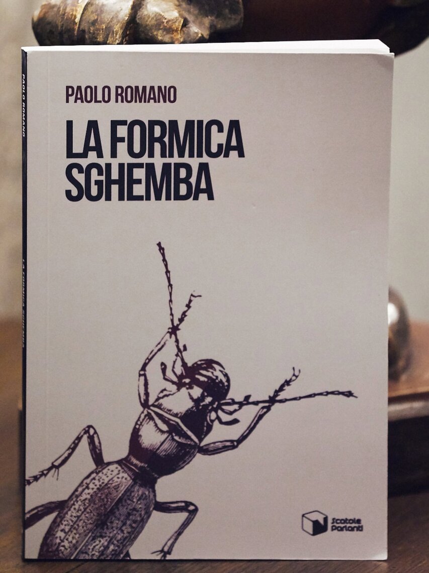 Foto di scena del reading del romanzo La formica sghemba di Paolo Romano