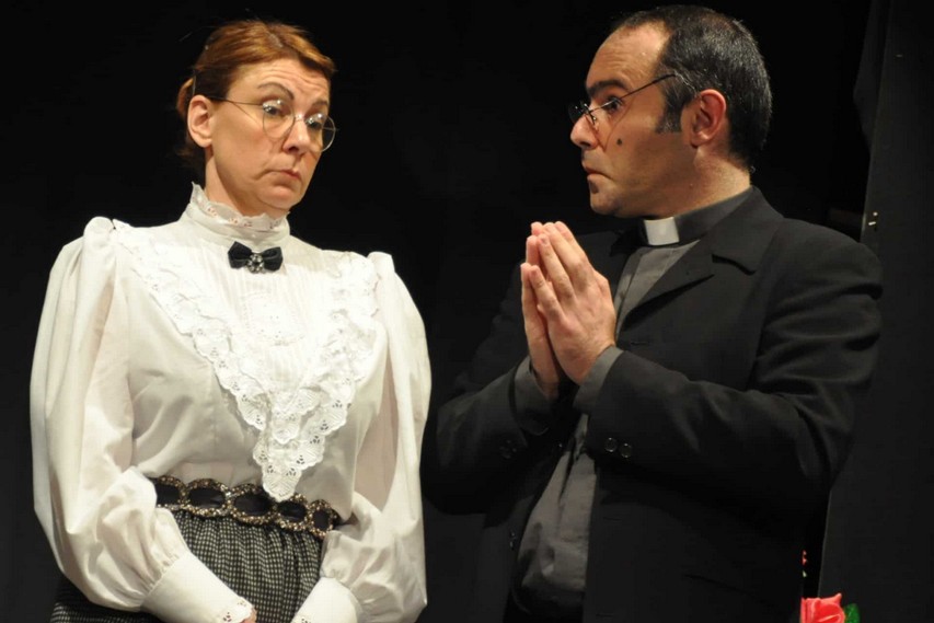 Miss Prism e Reverendo Chasuble, foto di scena
